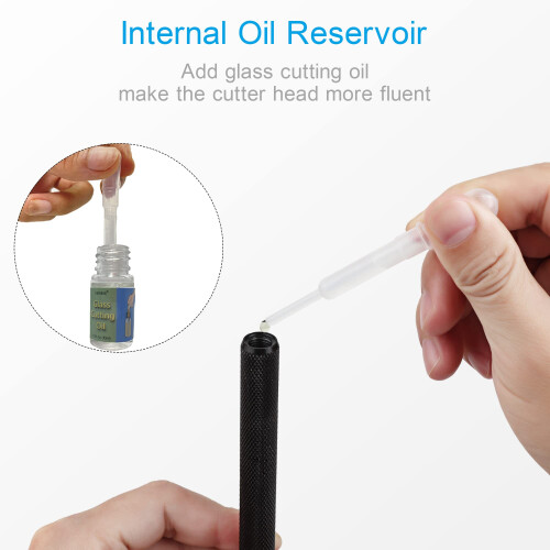 Aazon.co: Glass Cutter 2-20, Upgrade Glass Cutter Tool, Pencil Style Oil Feed Carbide Tip - View #6