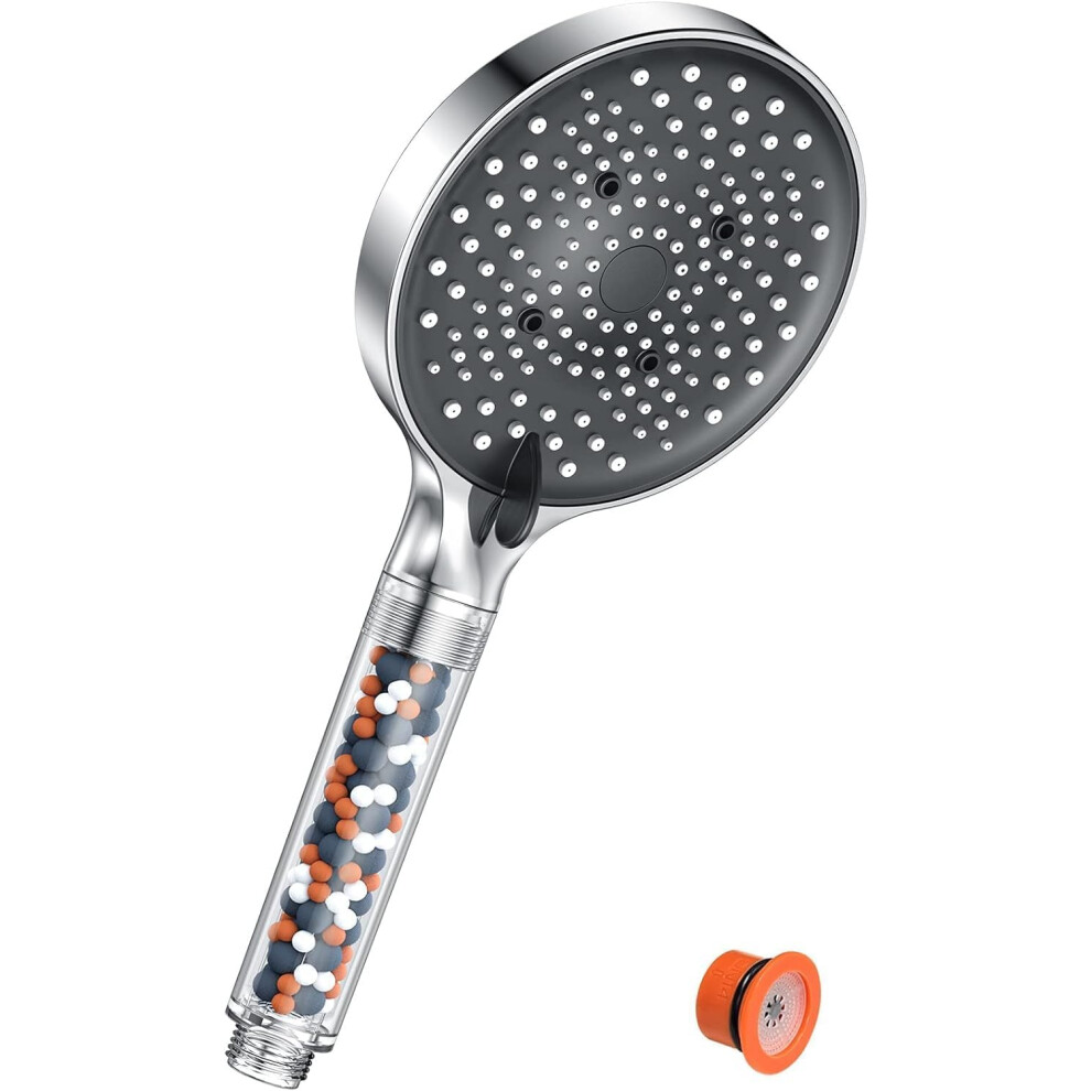 Shower Head, YEAUPR PRO 130mm Filter Showerheads,Powerful Flow with 6 Modes,High Pressure Shower Head for Low Water Pressure,Water Softener Shower