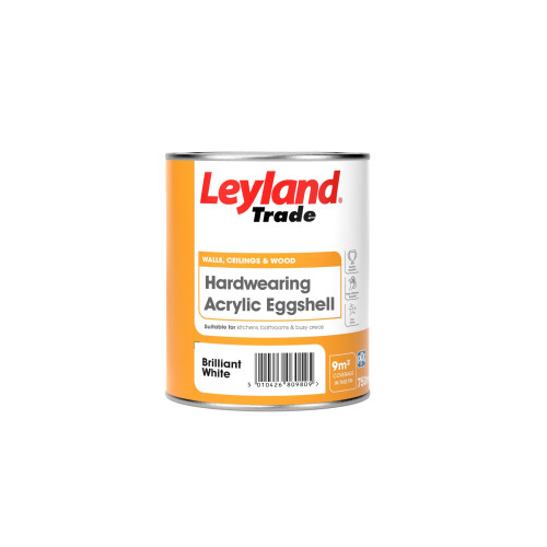 Trade Acrylic Eggshell Paint - Brilliant White 750ml