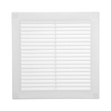 250 x 250 mm / 10'' x 10'' Inch White Soffit Vent Cover - Flat Square Air Vent Louver - Grille Cover - Built-in Insect Screen - HVAC Vents for