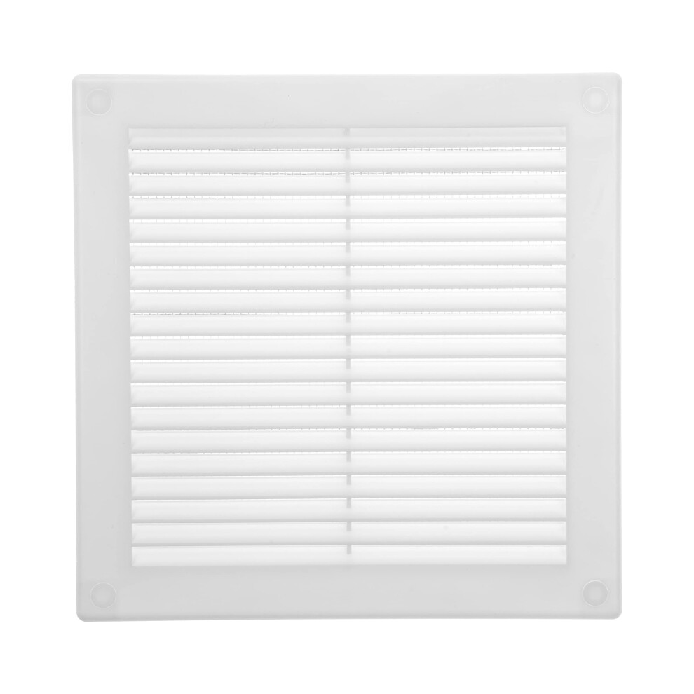 250 x 250 mm / 10'' x 10'' Inch White Soffit Vent Cover - Flat Square Air Vent Louver - Grille Cover - Built-in Insect Screen - HVAC Vents for