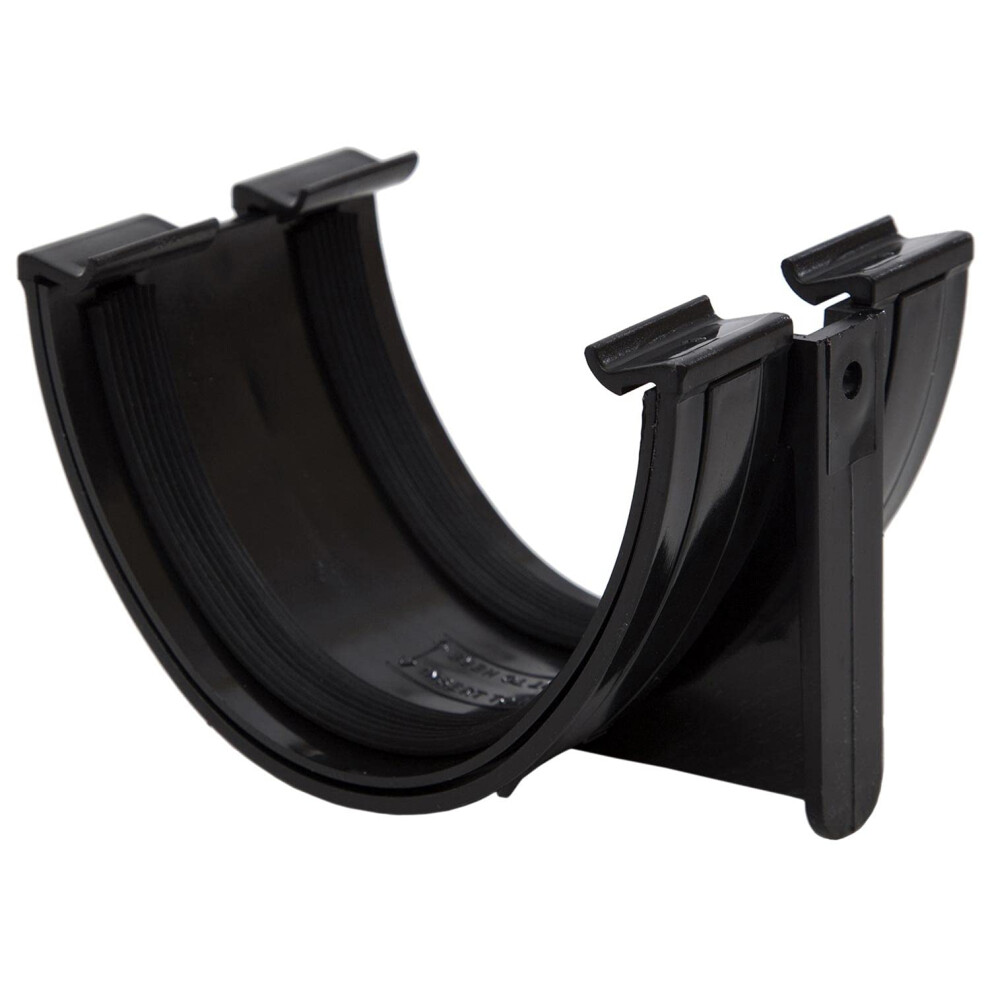 Polypipe Polyflow Deep Capacity [Black] Gutter Union Rd502 For 117Mmx 75Mm Pvcu Half Round Deepline Guttering Systems 5011141038413