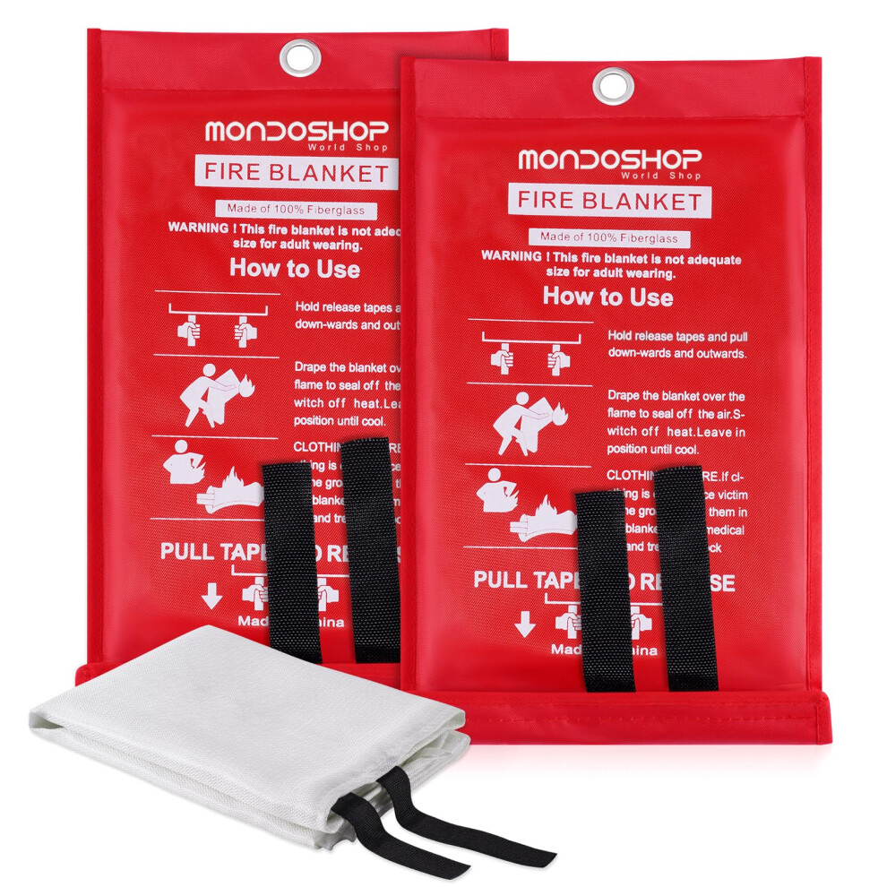 Fire Blankets Emergency For Kitchen Home, Tuv Kitemarked Soft Case Fiberglass Fire Retardant Blanket For School, Grill, Car, Office, Garage, Camping, 700433981753