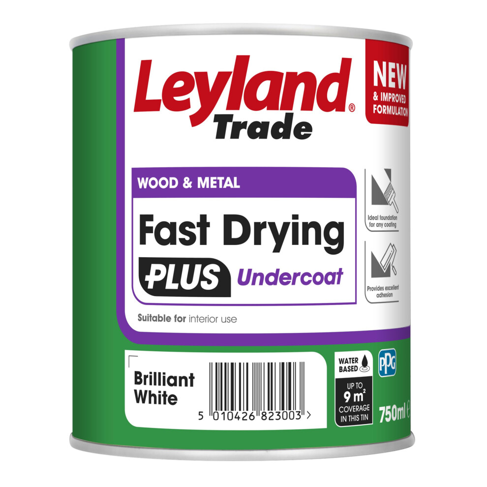Trade Â Wood & Metal - Fast Drying Plus - Undercoat - Brilliant White - Enhanced Durability Â Excellent Flow & Professional Finish - 750Ml 5010426823003