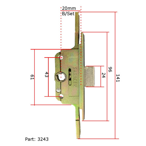 Valiant FM Window Lock Gear Box 20mm Backset 05060 1