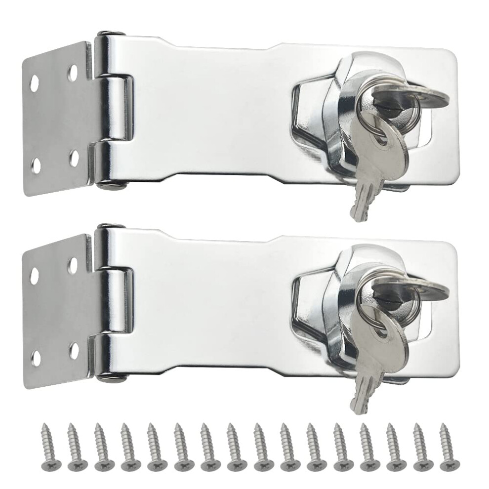 Photos - Door Lock 2PCS 4" Locking Hasp with Keys Shed Locks Heavy Duty Hasp Locks Latches for Door Cabinet Drawer (Keyed Alike)