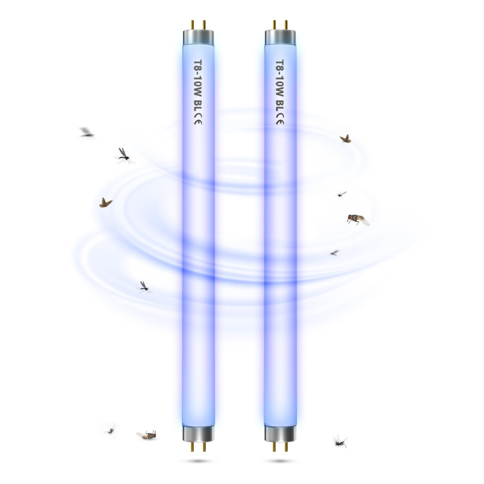FSL BL T8 F10W Fly Killer Replacement Bulbs 13in UV Light Bulb Tube for 20W Electric Fly Insect Killer/Bug Zapper/Fly Zapper/Mosquito Killer, 2 Pack