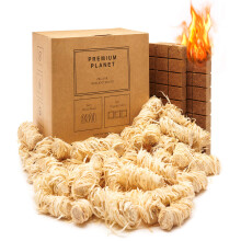 Large Firelighters Set | Eco-Friendly | 100+ Fires | Multipack | 100% Natural | Wood Wool & Organic Bricks | Barbeque, Barbecue, Fireplaces & Wood