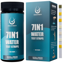 Hot Tub Test Strips, 100 Pool, Spa and Hot Tub Testing Strips for Total Alkalinity, Hardness, Free Chlorine, Bromine, pH, Cyanuric Acid, and Total