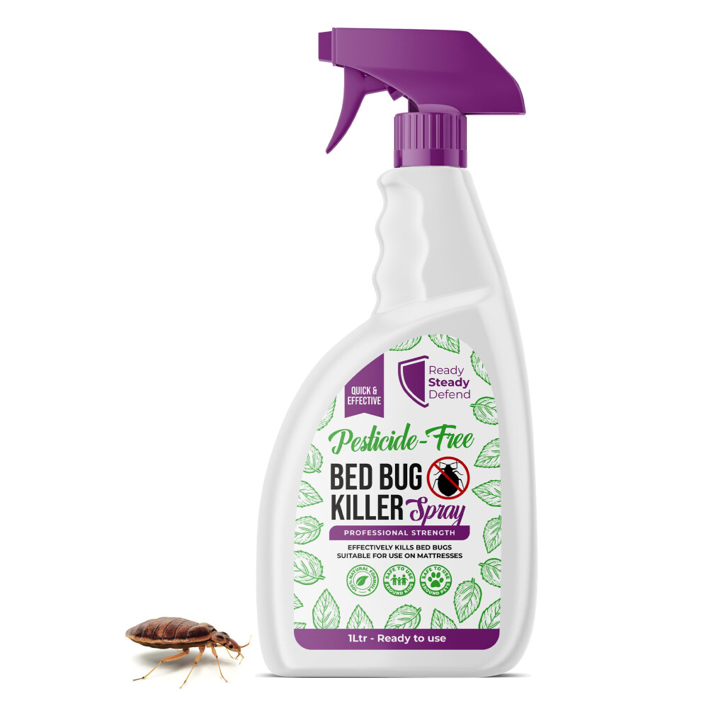 Bed Bug Killer Spray 1L | Non-Toxic Plant Based Solution For Bed Bugs, Eggs, Nymphs and Scabies | Complete Bed Bugs Treatment Bed Bug Spray For