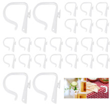 24Pcs Church Pew Clips for Wedding Decorations,TopRui Heavy Duty Plastic Hooks Tablecloth Clips Chair Table Clips for Wedding Ceremony Church Aisle