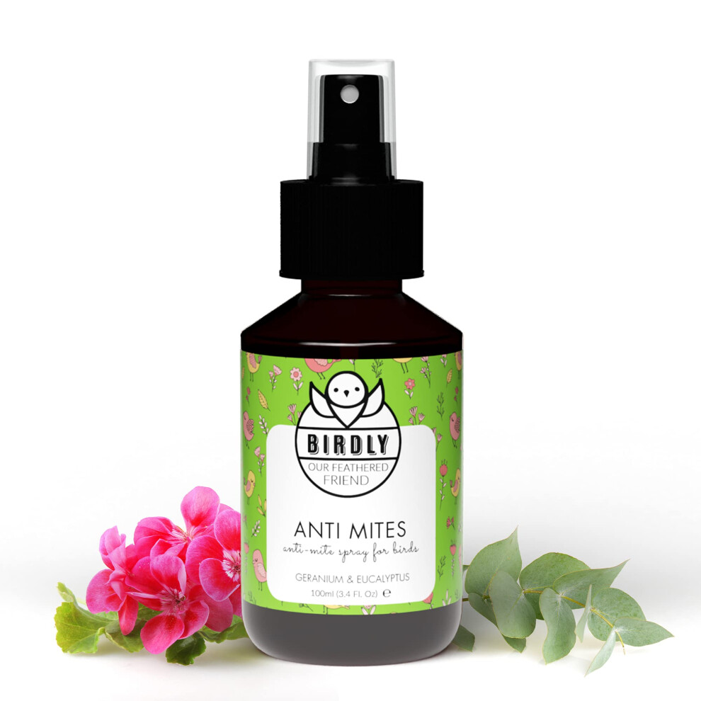 Bird Mite Spray - Bird Mite Treatment for Budgie Cage & Parrot Cage - Dust Mite Spray for Large Bird Cage - Alternate to Bird Accessories for Such as