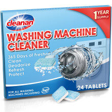 Washing Machine Cleaner Deep Clean Tablets - 24 Pack for Year-Round Deep Clean, Suitable for HE, Top Load & Front Load Washer Cleaner, Removes Odor,
