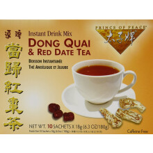 Prince of Paix, Boisson Instantanée, Thé Dong Quai aux Dattes Rouges, Sans Caféine, 10 Sachets, 6,3 oz (180 g)
