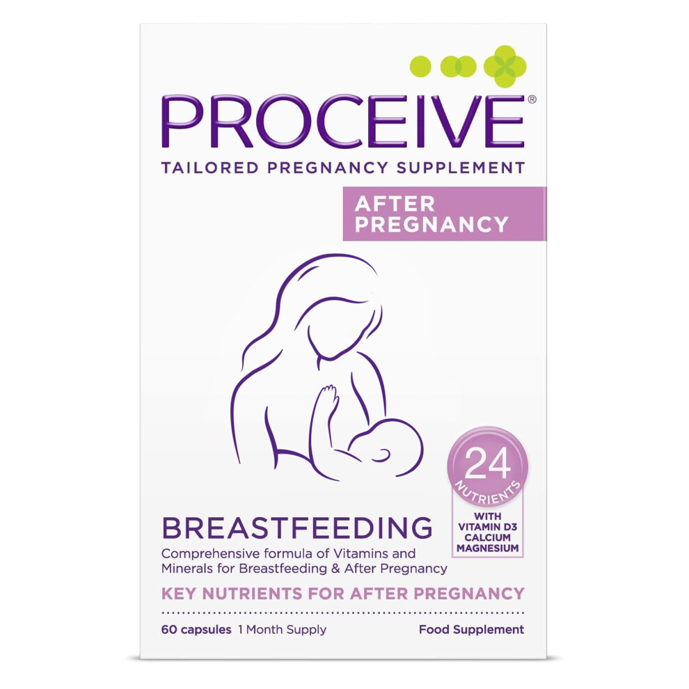 Proceive Breastfeeding Supplement - Vitamins For New Mums After Childbirth, 60 Capsules - Vegan