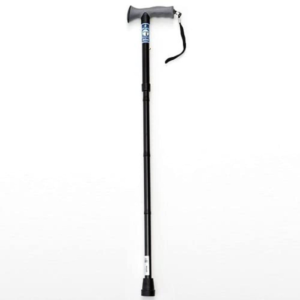 Devilbiss Healthcare Black Drive Devilbiss Height Adjustable Folding Walking Stick With Gel Grip,
