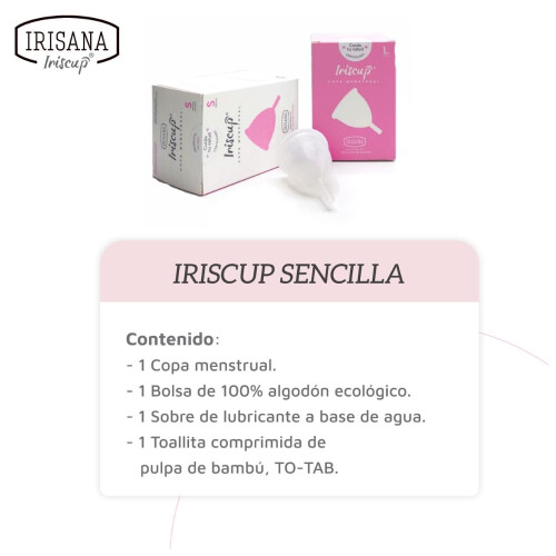 IRISCUP - KLEINER ROSA MONATSBECHER A + KOSTENLOSER STERILISATORBEUTEL 1