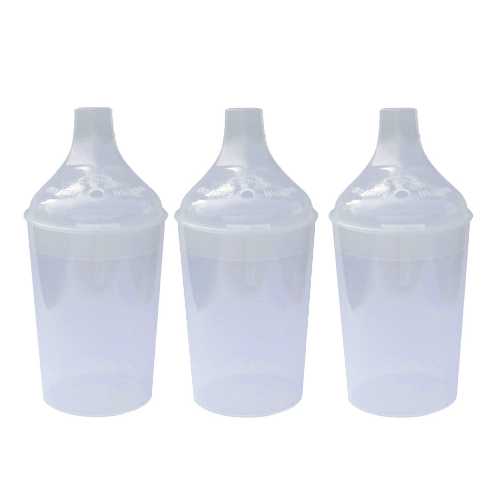 3 Pack - Clear Wide Spout Feeding Beakers With Graduated Measurements And Controllable Flow Lid - Autoclavable, Microwave Safe And Spill-Proof Lizzyoftheflowers