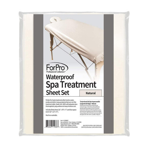 Housse de Table de Massage Imperméable ForPro, Ensemble de Draps de Traitement Spa, Lavable en Machine 1
