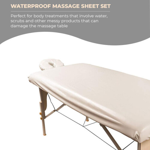 Housse de Table de Massage Imperméable ForPro, Ensemble de Draps de Traitement Spa, Lavable en Machine 2
