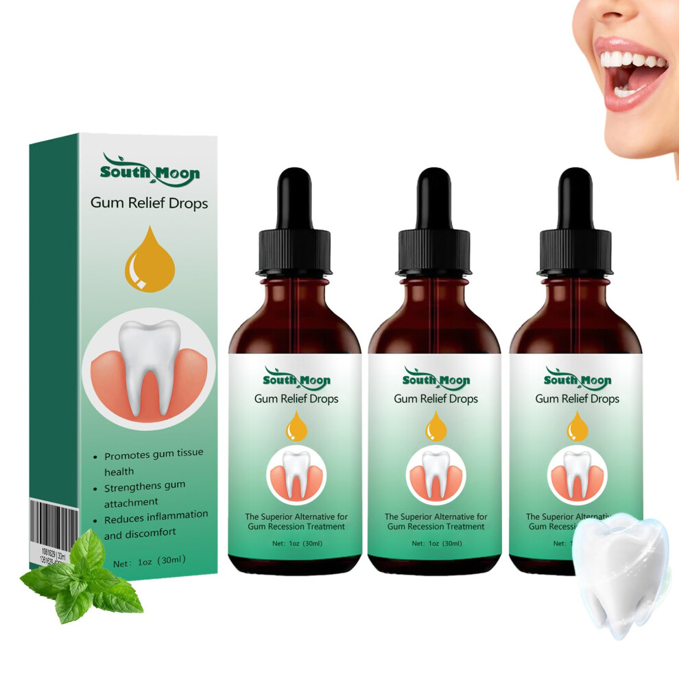 3PCS Dentizen Gum Therapy Gel,DentiZen Gum Regrowth Drops Gum Repair for Receding Gums Gum Disease Treatment for Adults Natural Gum Restore Plus