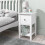 Noa and Nani Asora Bedside Table with Drawer in Classic White 1