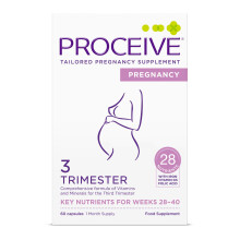 Proceive Pregnancy Trimester 3 (28 Weeks) Vitamin & Mineral Supplements 60 Capsules - Vegan