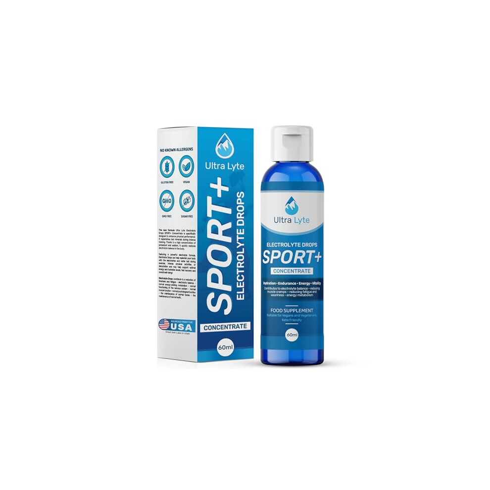 Ultra Lyte Electrolytes Drops Sport + | Keto-Friendly Liquid Trace Minerals For Hydration & Fasting | Zero Calorie, Sugar-Free | Rich In Potassium, Magnesium,