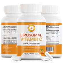 Liposomal Vitamin C 2200mg, Max Absorption, High Strength, Antioxidant, No additives, Non-GMO, 60 Capsules
