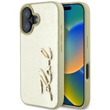 Karl Lagerfeld Metal Signature Case for iPhone 16 6.1" Gold - KLHCP16SPFMFBKMD