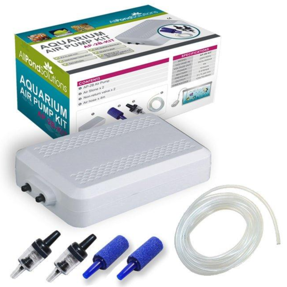 AllPetSolutions 120L/H Aquarium Air Pump with Battery Backup Kit