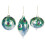 (Round) Assorted Peacock Feather with Blue Tinsel Shaped Baubles 5