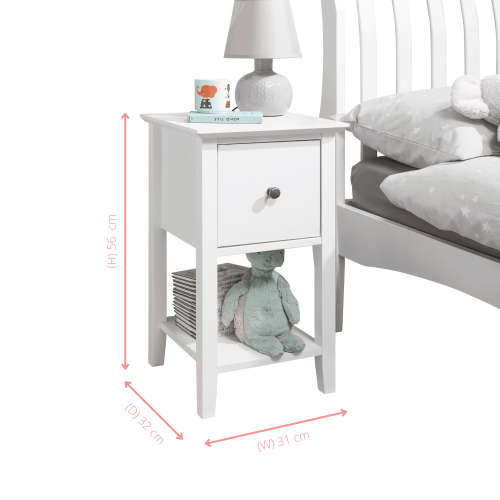 Noa and Nani Asora Bedside Table with Drawer in Silk Grey 1