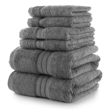 (Charcoal) 6 Piece Luxury 800GSM Bale Set Egyptian Cotton Super Soft Face Hand Jumbo Bath Towels