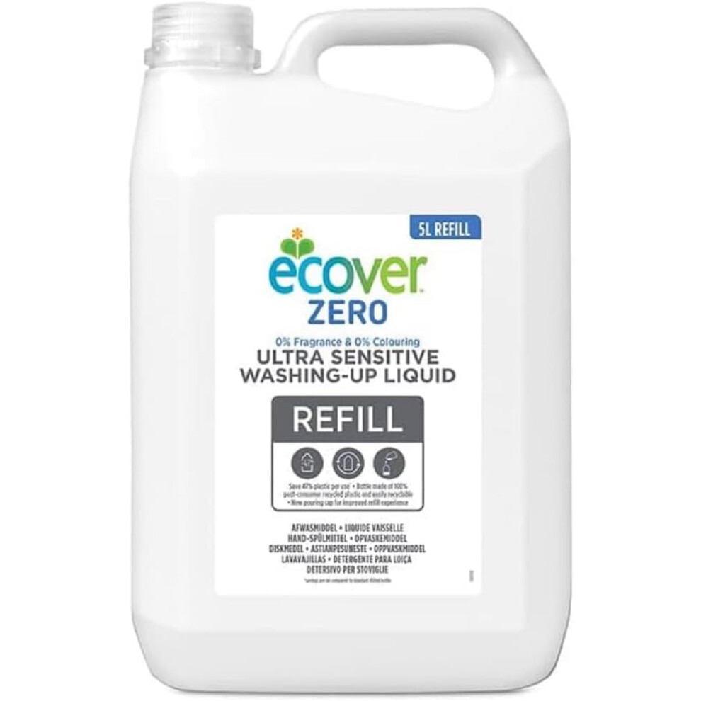 Ecover Zero Washing Up Liquid Refill, 5L