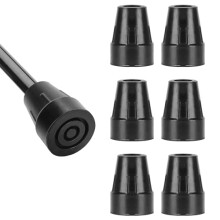 Rubber Walking Stick Ferrules, 19 mm Replacement Rubber Tips, Durable Non-Slip Rubber Replacement Feet Pad for Walking Cane/Crutch Tips, 6 Pack