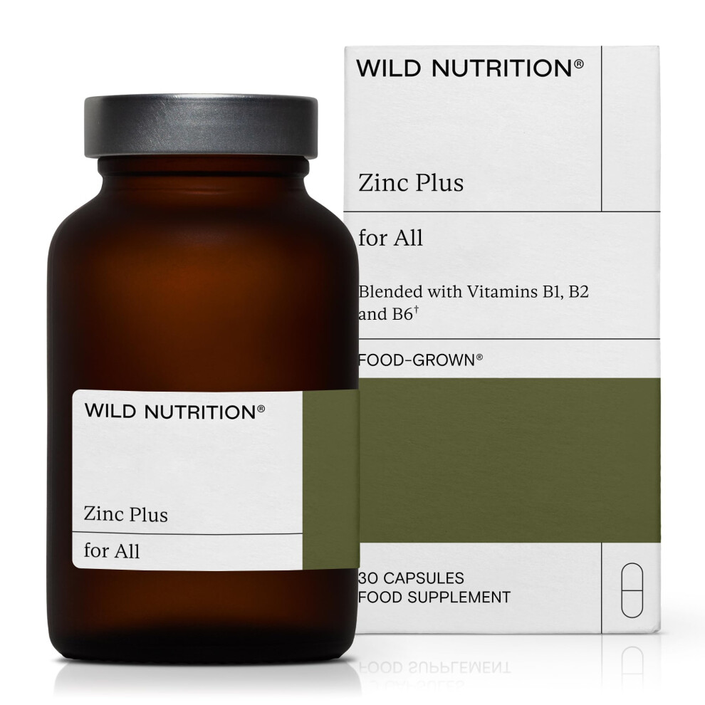 Wild Nutrition Food-Grown Zinc Plus | Zinc Supplements Blended With Vitamin B1, Vitamin B2 Vitamin & B6 For Cognitive & Immune Support + More | Zinc Tablets With