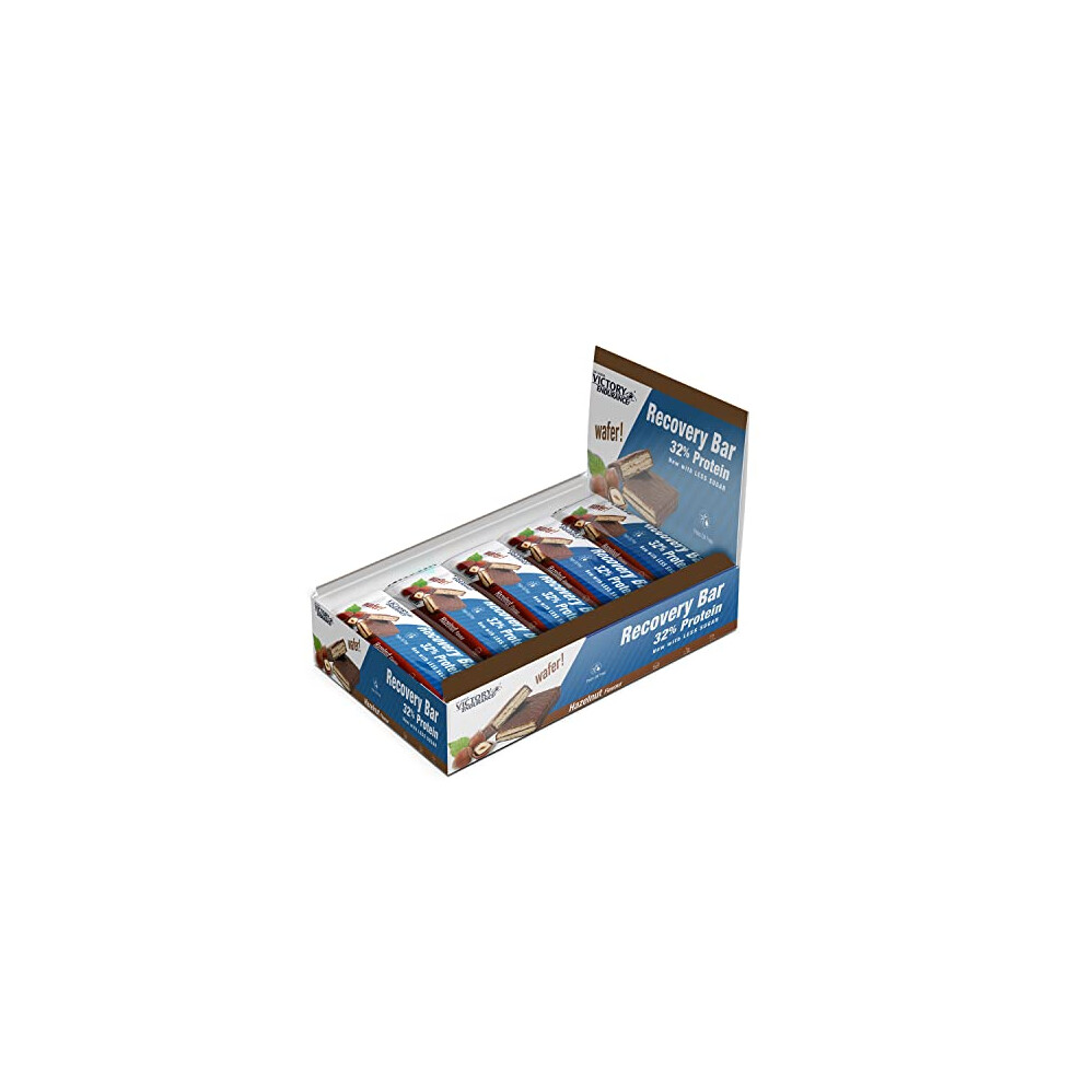 Victory Endurance Recovery Bar - Hazelnut Flavour. (12X50g) Chocolate Coated Wafer Bar For Post-Training Recovery With 32% Proteins