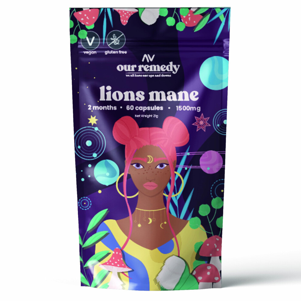 Our Remedy We All Have Our Ups And Downs Lions Mane 1500Mg Capsules Â Two-Month Supply Of High-Strength Vegan, Non-Gmo & Cruelty-Free Brain Support Supplements Packed In Nature-Kind