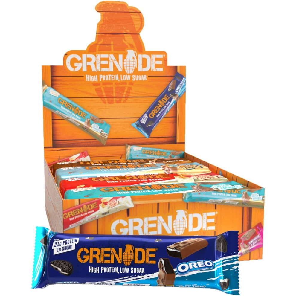 Grenade High Protein, Low Sugar Bar - A Selection Box, 12 x 60 g