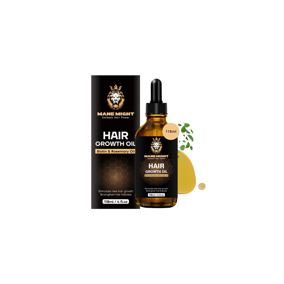 Hair Growth Oil - Contains Rosemary Oil, Castor Oil, Jojoba Oil, Argan Oil, Tea Tree Oil & More for Hair Growth - Hair Loss Treatment