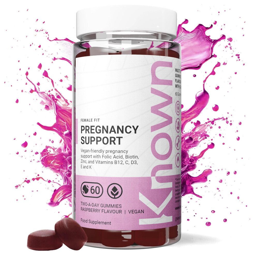 Known Pregnancy Vitamin Gummies For Women With 400Mcg Folic Acid By | 60 Two-A-Day Gummies (One Month's Supply) | Prenatal & Postnatal Support |