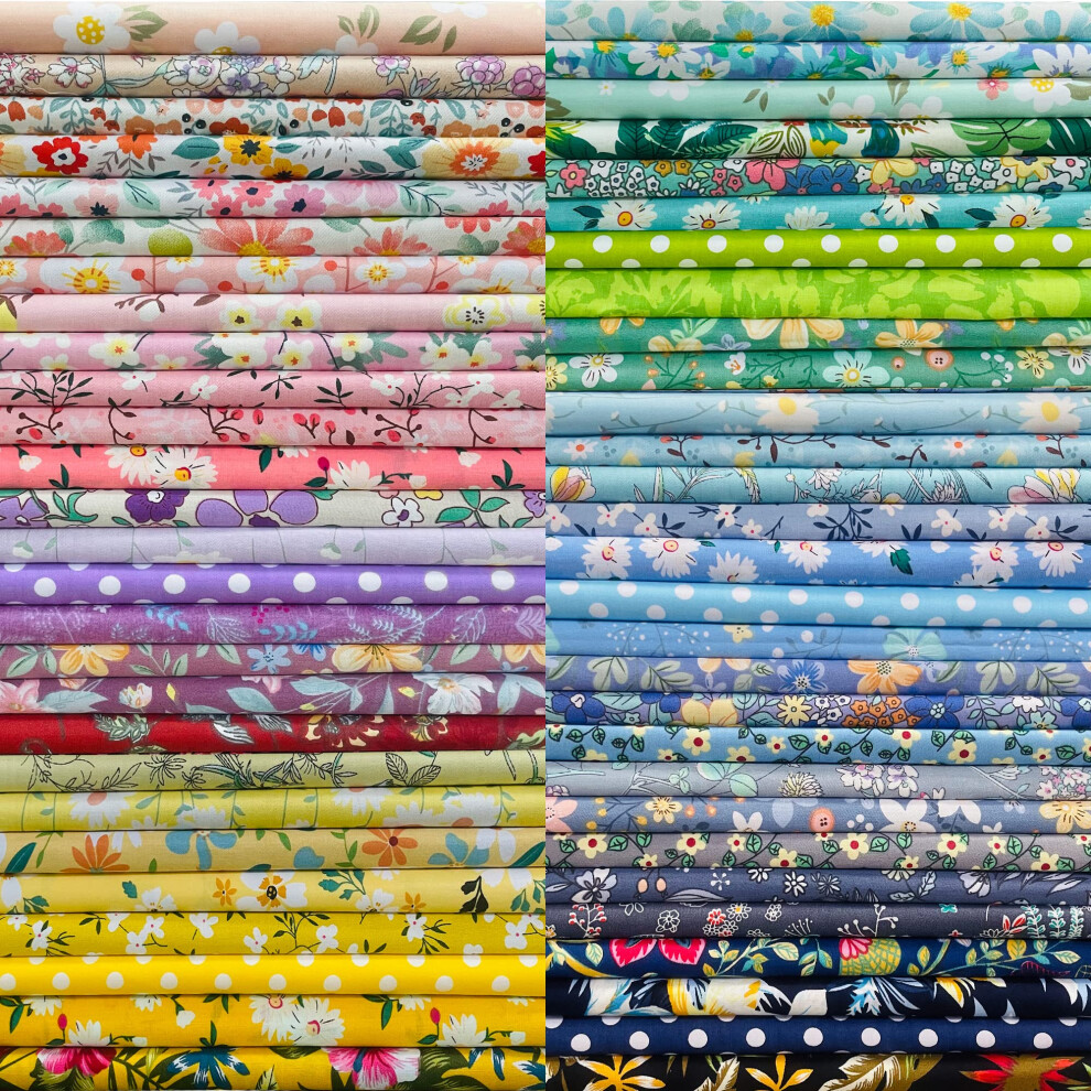 8"" x 8"" 50 PCS 100% Cotton Fabric Bundles for Quilting Sewing DIY & Quilt Beginners, Quilting Supplies Fabric Squares