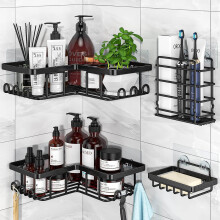Shower Caddy, 4 Pack Corner Shelf Bathroom Storage, Bathroom Shelf Adhesive Shower Shelf, Stainless Steel Bathroom Accessory, Bathroom Shelves