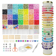 6600 Pcs Clay Beads Bracelet Making Kit 28 Colours 6mm Clay Bead Set for Teen Girl Gifts Friendship Bracelet Making Kits for Girls Beads for Bracelet