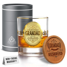 CROWNLY CRYSTAL Gold Gifts for Grandad Personalised Whiskey Glass Grandad Grandad Birthday Gifts Great Grandad Gifts Grandad Gifts from
