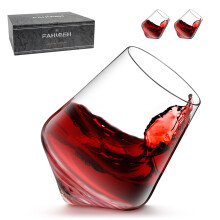Whisky Glass, Personalised Whiskey Glasses Set of 2, Crystal Rum Glass with Gift Box, 300ml Rotating Cognac Glass Whisky Tumbler, Best Whisky Gift Set