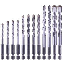 12-Piece Metric Masonry Drill Bit Set with 1/4" Hex Shank, Carbide Tipped for Concrete, Brick, Block & Stone, Sizes 4 to 10mm in Storage Case