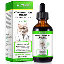 60ml Constipation Relief for Cat, Cat Constipation Treatment, Cat Laxative Constipation Relief, Cat Probiotic Supplements with 6 Probiotics, Promotes