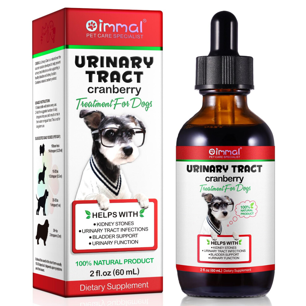 Urinary Tract for Dogs, Urinary Tract Infection Treatment Drops with Cranberry Extract Supports Bladder, Kidney Stone and Dog UTI, Pet Supplies Health